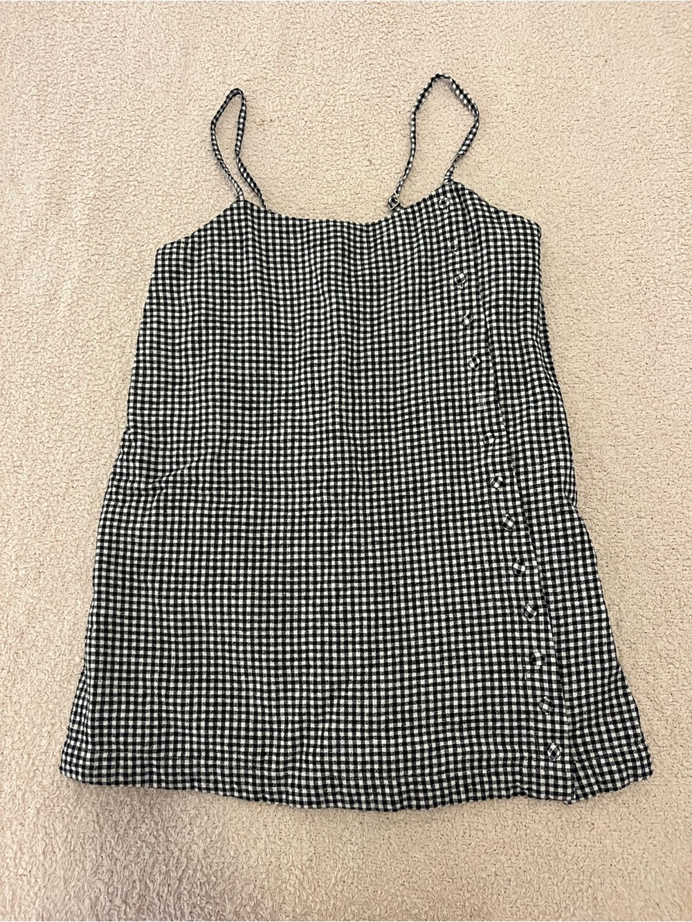 Abercrombie Gingham Skort with Buttons - Black & White - Picture 4 of 5